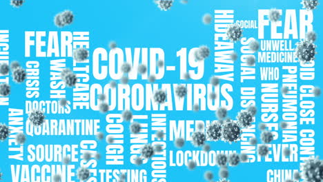 células de covid-19 contra el concepto de coronavirus textos