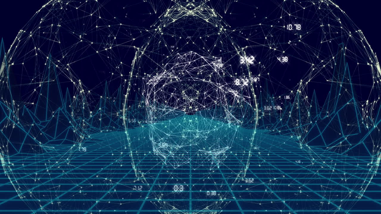 메타버스 (metaverse) 를 통해 데이터 처리를 하는 지구의 애니메이션