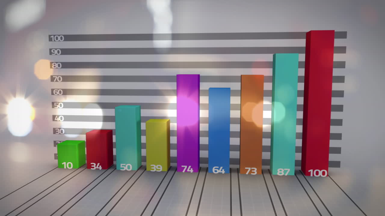 animación de puntos de luz sobre el procesamiento de datos estadísticos contra personas que caminan por la calle.