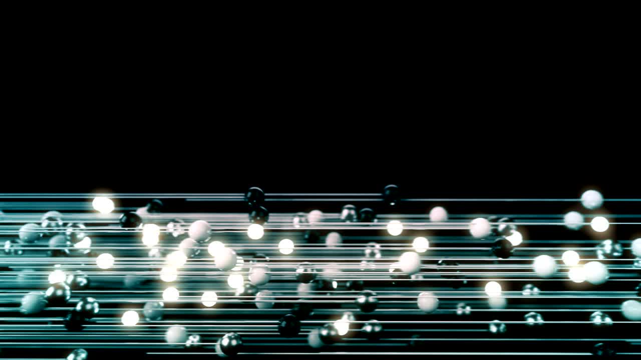 animación abstracta de esferas de luz conectadas.