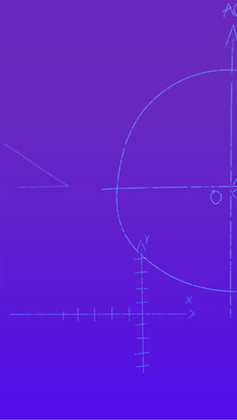 Animation-of-handwritten-mathematical-formulae-over-purple-background