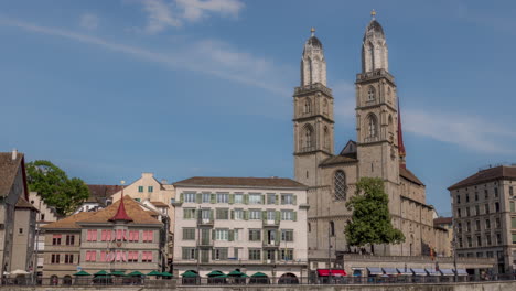 zürich city switzerland grossmünster time lapse