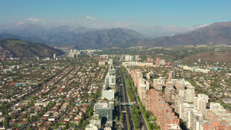 aerial view of avenida presidente kennedy in santiago