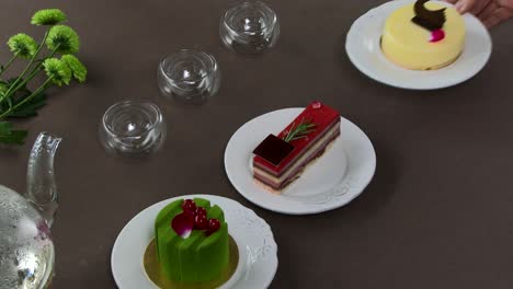 elegant afternoon tea with cakes