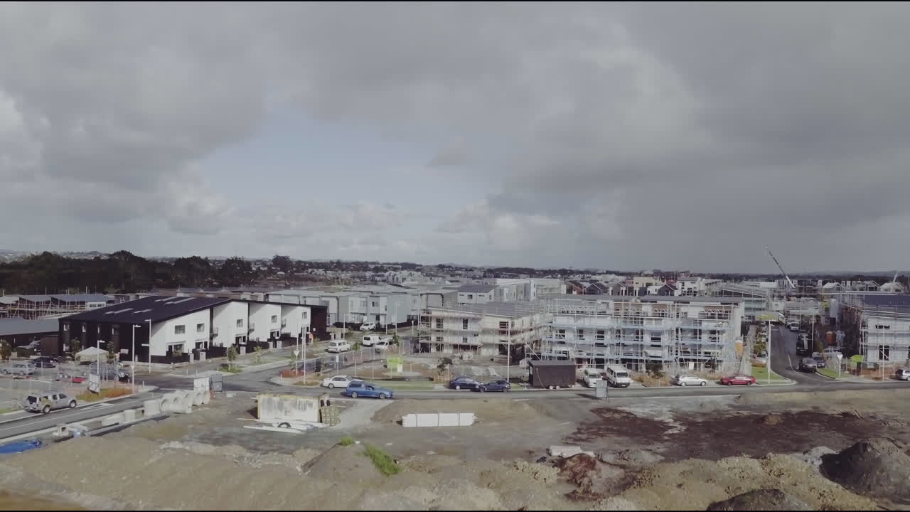 Aerial View of New Housing Development Under Construction
