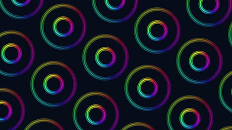 dynamic rainbow circles a vibrant pattern on a black background