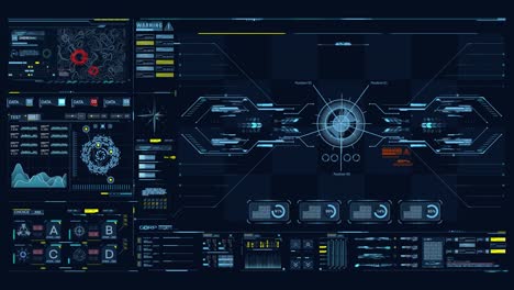 centro de control avanzado hud. visualización head-up del tablero gráfico y interfaz de usuario futurista gui, ui. fui. plantilla de interfaz de pantalla de juego de realidad virtual, maqueta. aplicación de spyware para rastrear gps.