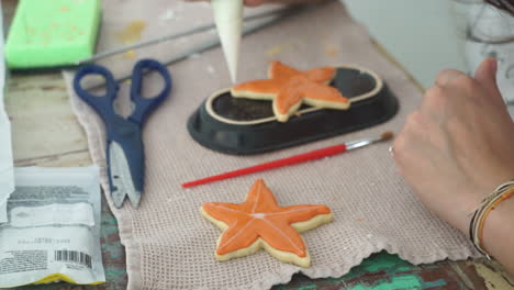 Imágenes-De-Una-Mujer-Caucásica-Haciendo-Galletas-De-Pescado