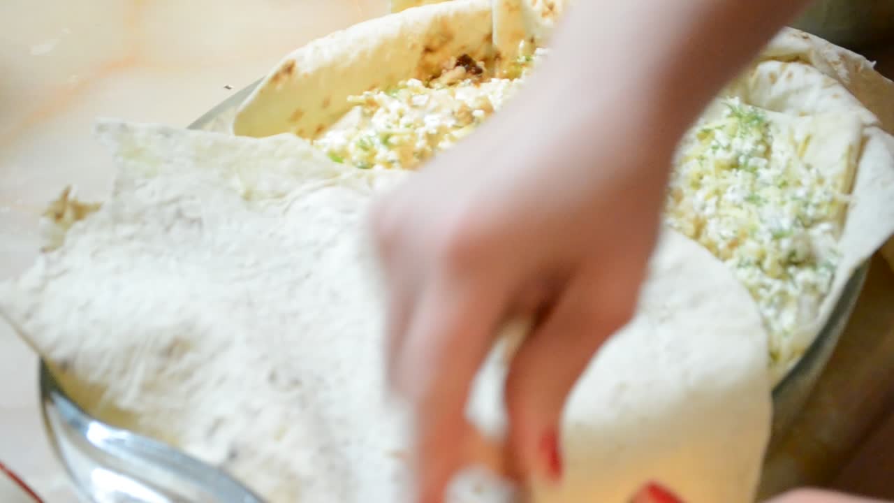 Pie from an unleavened wheat cake