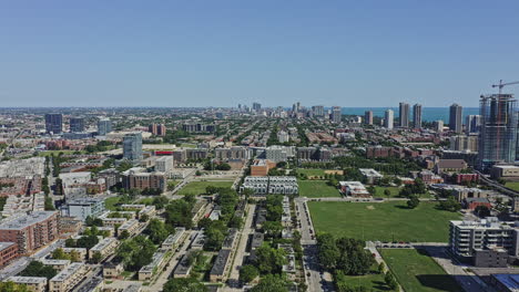 Chicago-Illinois-Aerial-v53-drone-flyover-capturing-the-cityscape-and-rows-of-cabrini-green-public-housings-near-north-side-old-town-during-the-day---August-2020