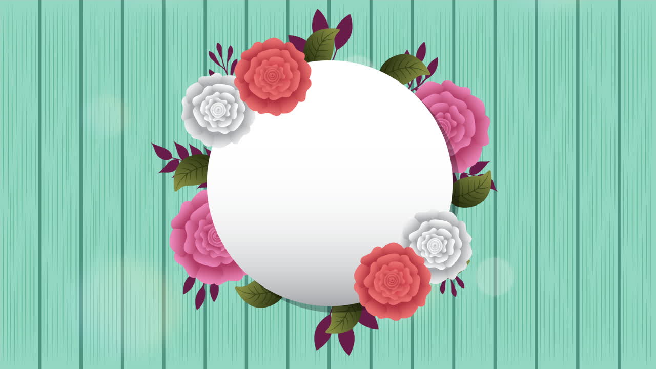 marco circular con un hermoso jardín de rosas