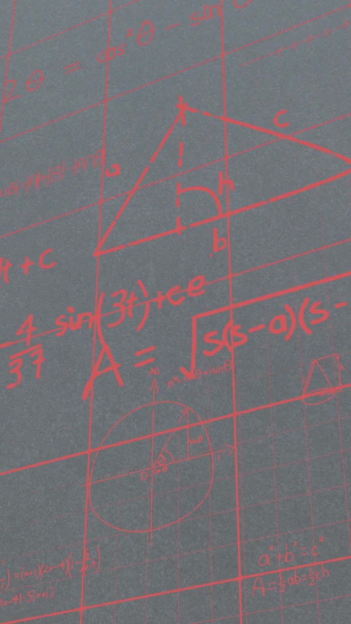 Animation von mathematischen Gleichungen auf grauem Hintergrund