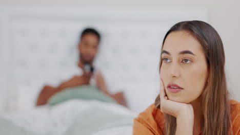 ira, pelea y divorcio con la pareja en el dormitorio