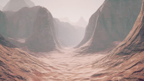 a stunning view of a red rock canyon in a desert