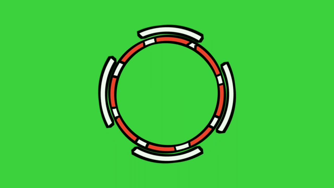 animación de borde de círculo giratorio en pantalla verde