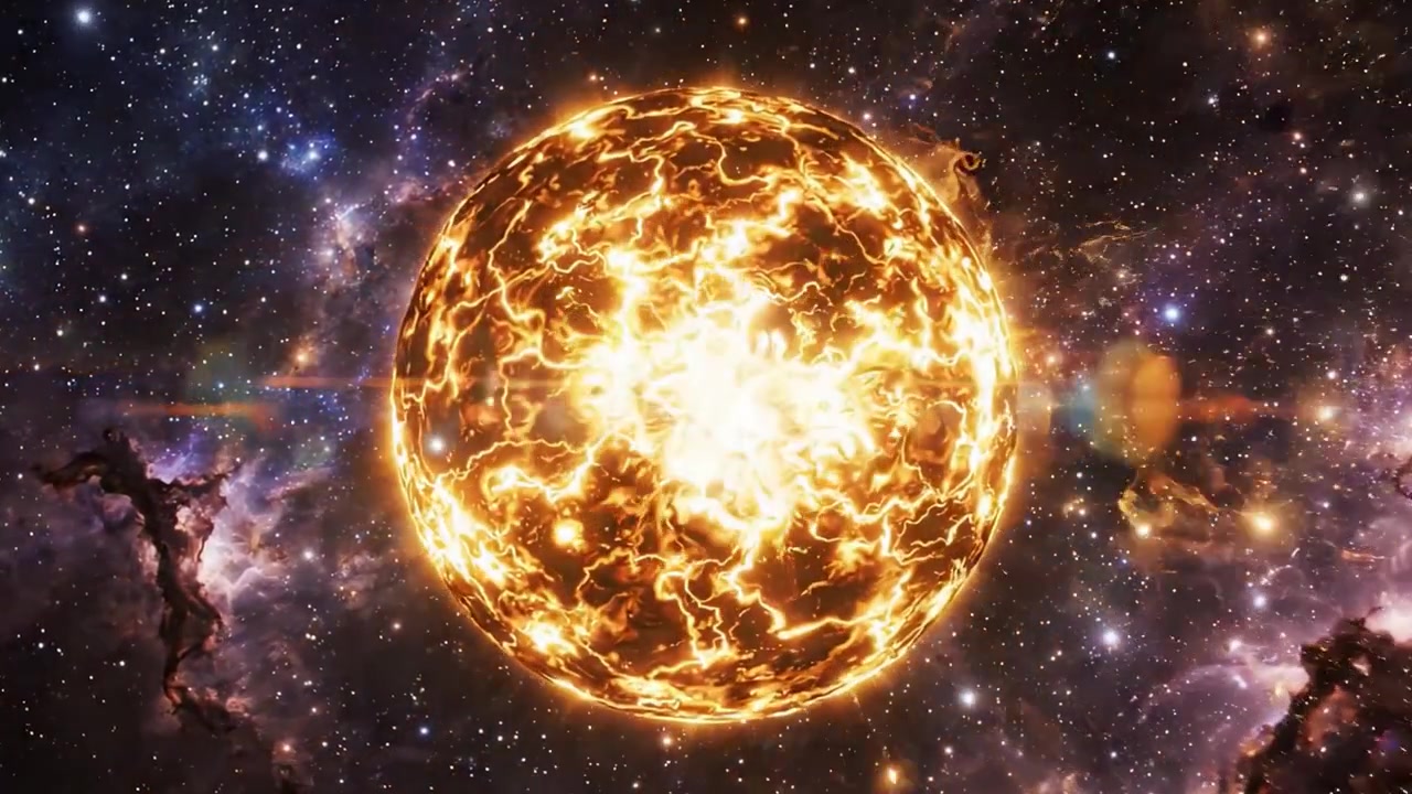 A Visually Stunning Journey Through the Cosmos: Experience the Transformation of a Celestial Body from Eruption to Radiant Splendor Amidst a Universe Filled with Stars