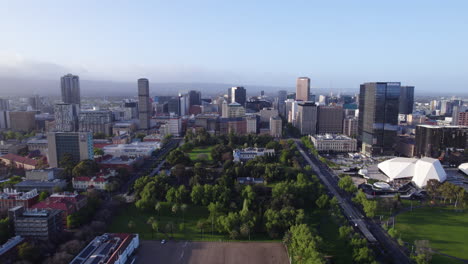 aerial view of adelaide city skyline, australia