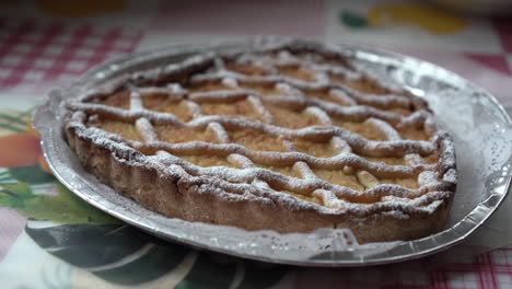 close up of traditional easter pastry from italian famous city naples called pastiera napoletana 4k