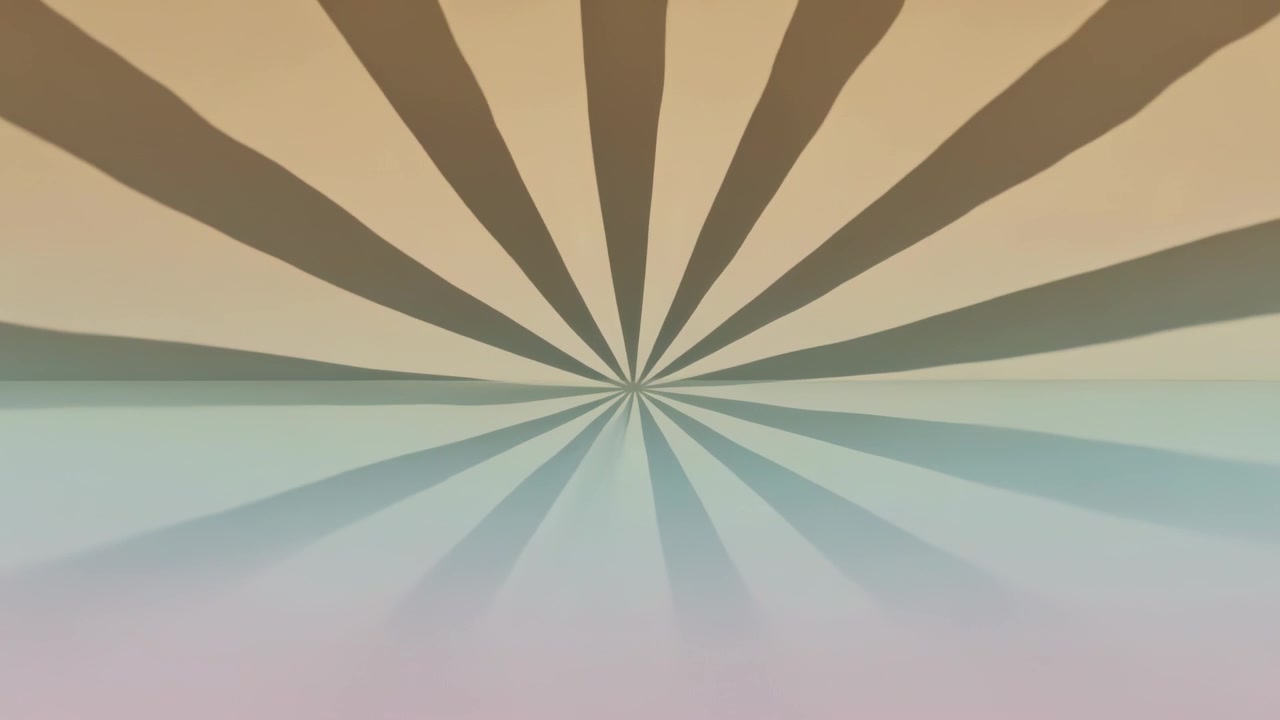 Playback starting centered radial starburst showing shifting gradient across horizon band on screen
