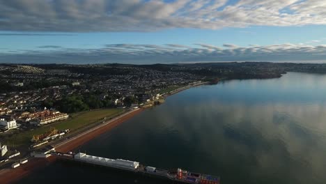 Paignton-Playa-Calma-Amanecer-Devon-Reino-Unido