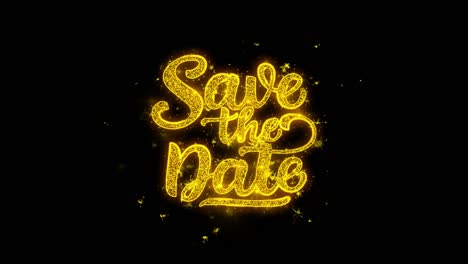 save the date sparkling gold graphic design