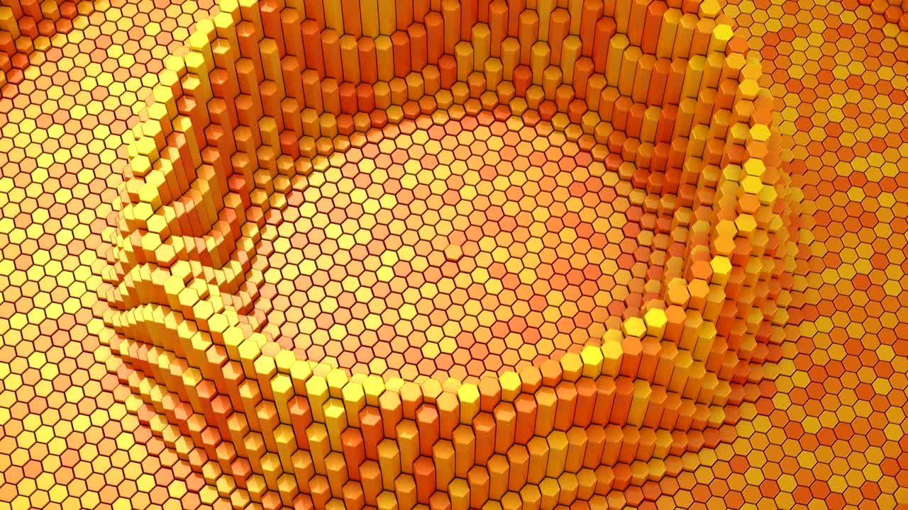 los hexágonos forman una onda