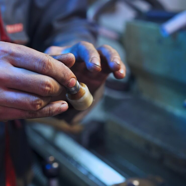 Close up od turning. The process of industrial technology concept