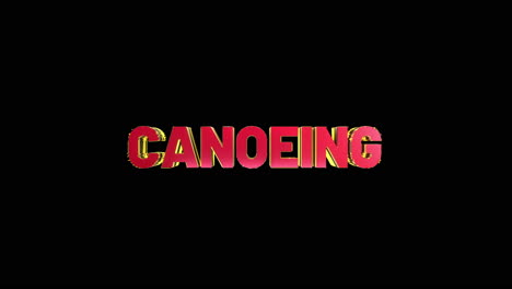 A-smooth-and-high-quality,-red-and-gold-3D-sport-text-reveal-"canoeing