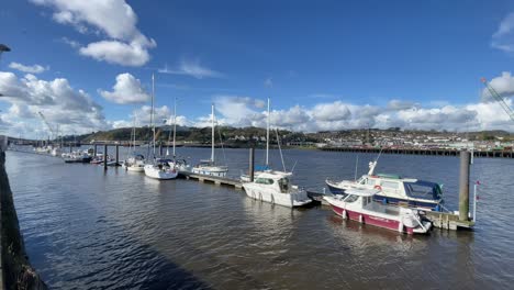 River-Suir-Waterford-City-small-leisure-boats-moored-at-key-side