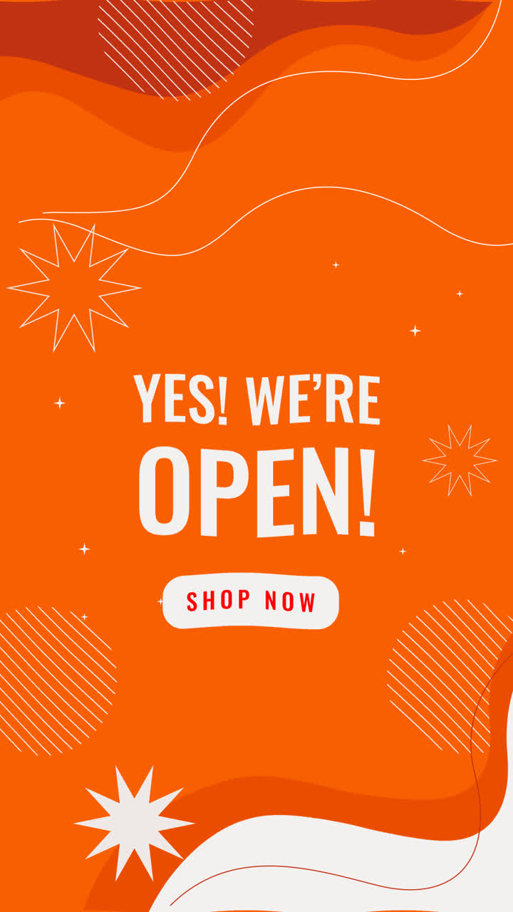 Motion Graphic of Flat design we are back instagram posts