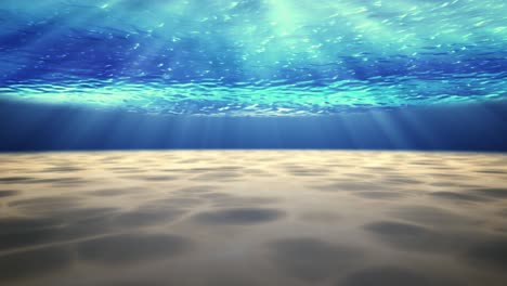 underwater background with sandy sea bottom.