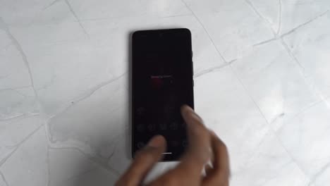 apagado del teléfono inteligente vista amplia