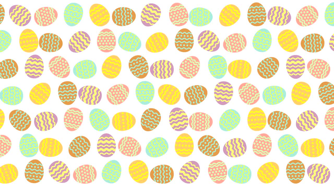 Rolling Easter Eggs loop animation 4K on white background