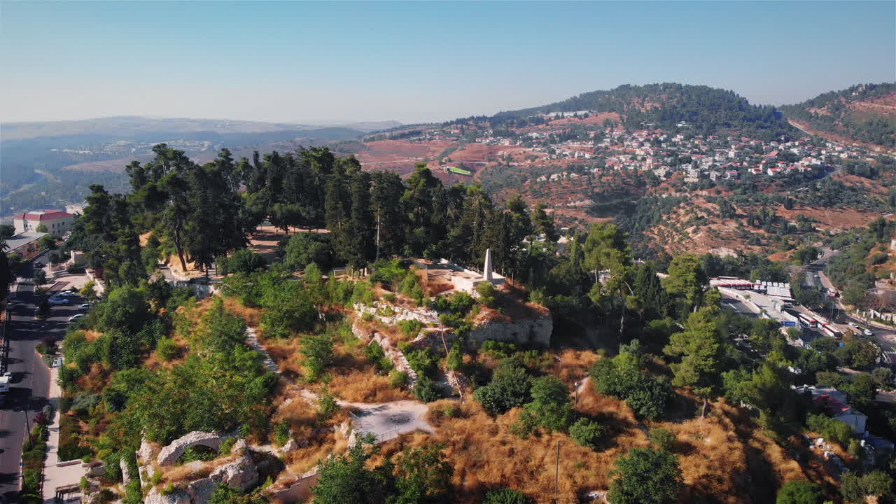Zefat old Crusaders Fortress Aerial view