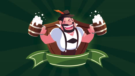oktoberfest celebration with a happy man