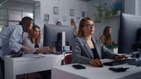 business women working in modern office