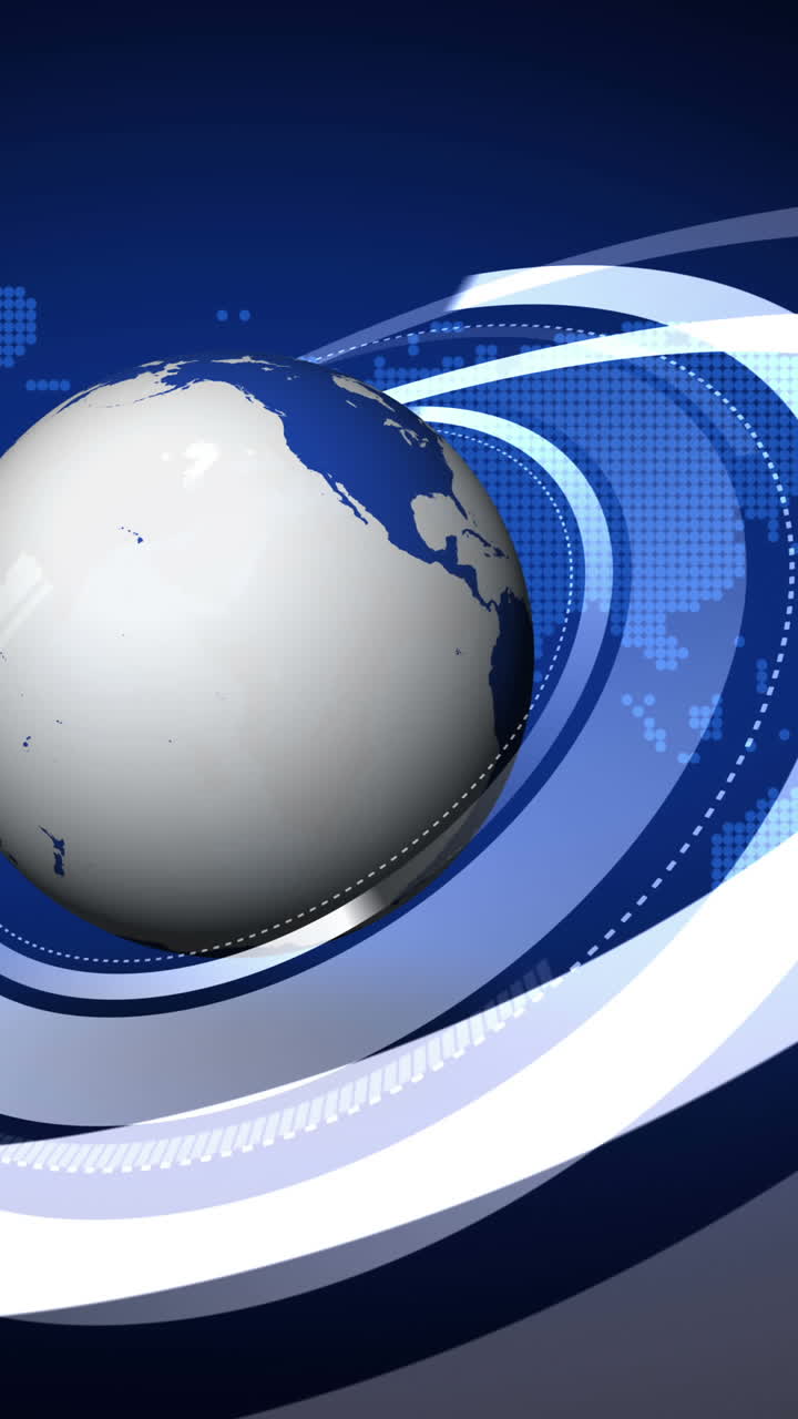 la tierra girando sobre el fondo azul del mapa