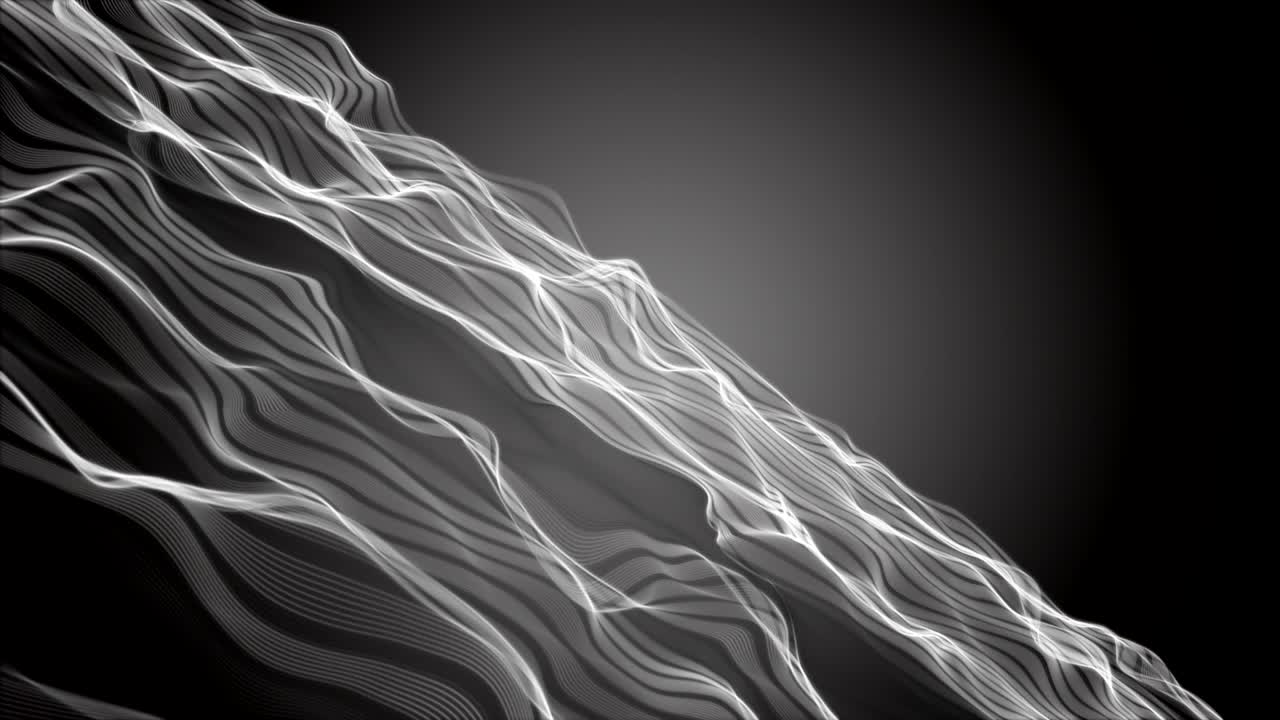 Animazione fantastica con oggetto a onda al rallentatore, 4096x2304 loop 4K
