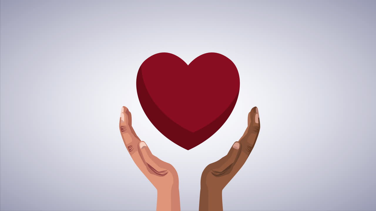 detener la campaña de racismo con manos interraciales levantando el corazón