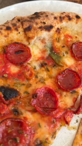 close-up of delicious pepperoni pizza