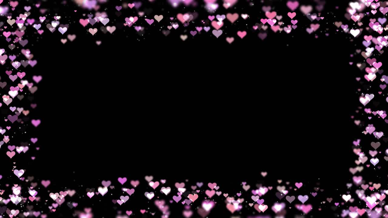 Valentines day loop pink red animation hearts greeting love hearts festive of bokeh sparkles hearts