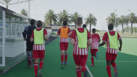 hockey players preparing before a game