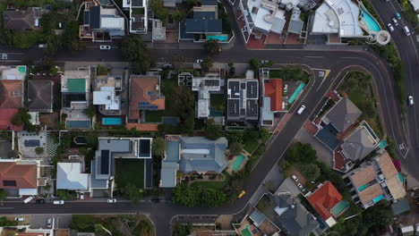 Rich-district-in-South-Africa-Cap-Town-city-aerial-top-view-Hout-bay-beach