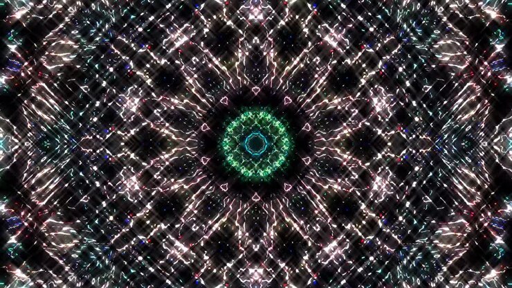 Beautiful abstract kaleidoscope that shines, a radiant light that regulates the subtle movements