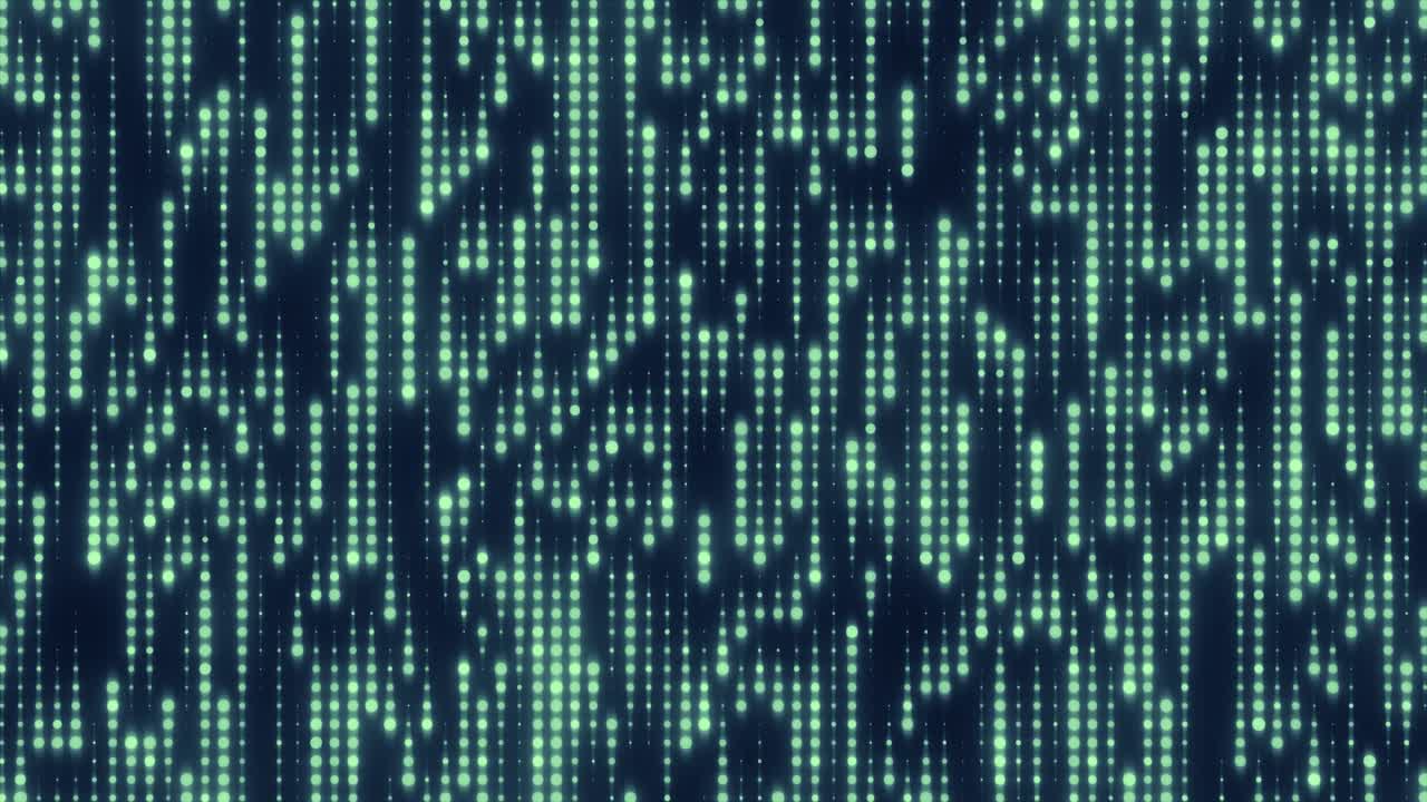 Futuristic Green Digital Data Flowing Grid Pattern