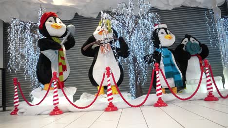 christmas penguins on display to highlight the impending holidays