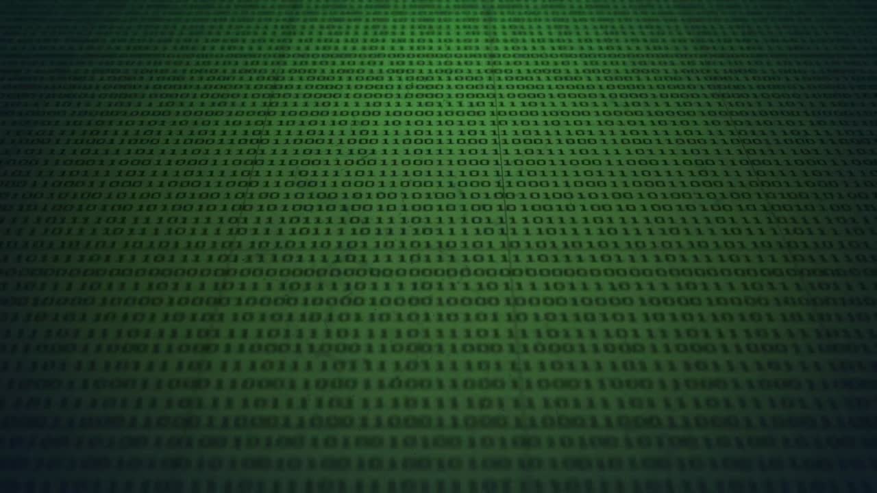 animación del procesamiento de datos a través de la computación de codificación binaria