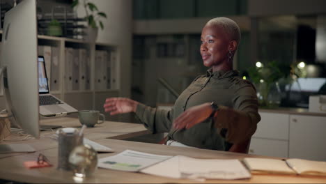 woman relaxing at her office desk