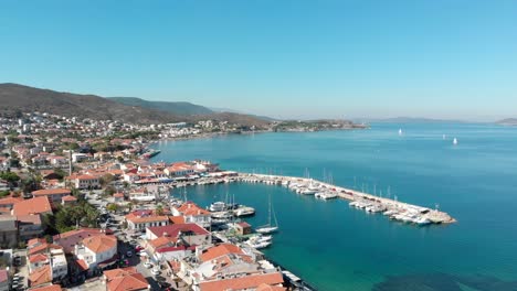 Various-drone-shots-in-beautiful-Urla,-Izmir---the-third-largest-city-in-Turkey