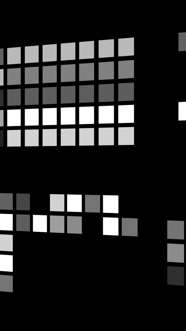 Animation of white and gray squares moving on black background